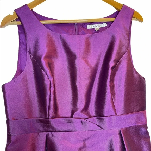 L.K. Bennett Silk Wool Purple Shift Sheath Dress - Picture 6 of 16